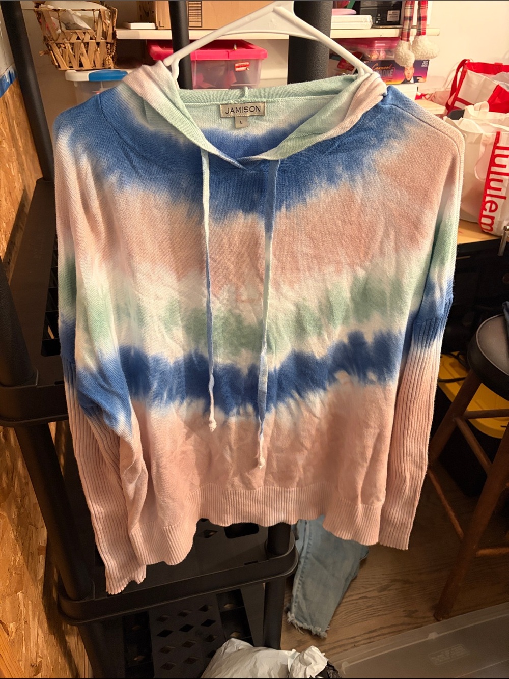 Jamison Pastel Tie-Dye Hooded Sweater - Blue, Pink, Green